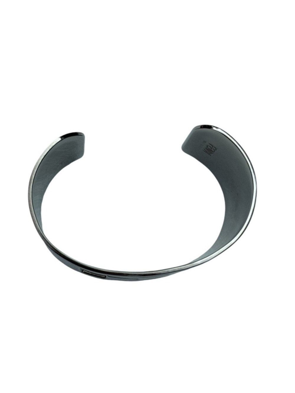 Fendi FF Cut Out Cuff Bracelet Silver Tone - Picture 9 of 13